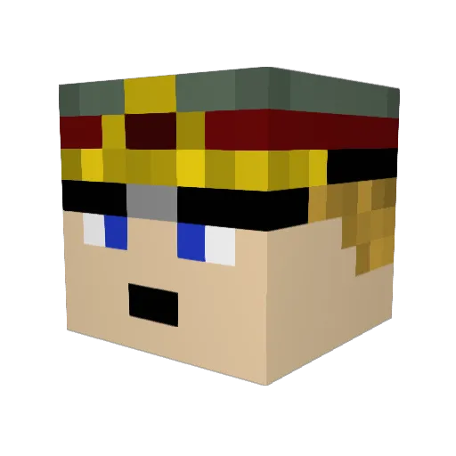 PrettyPinkPutin Minecraft avatar head, 3D render