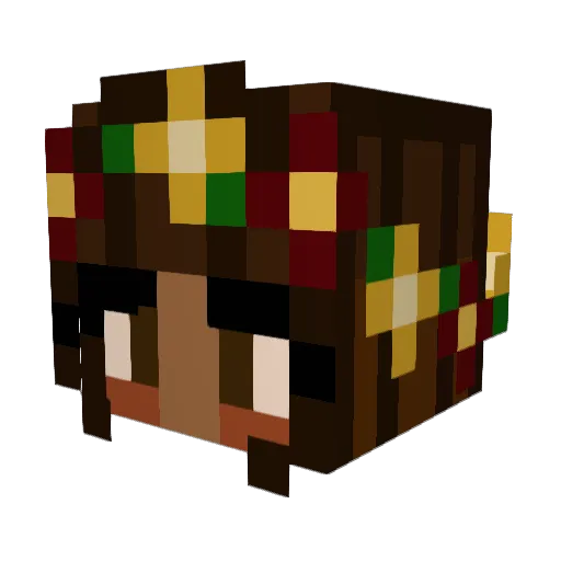 PrettyYonna Minecraft avatar head, 3D render