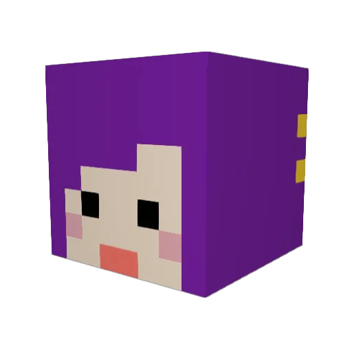 Prettygirlari Minecraft avatar head, 3D render
