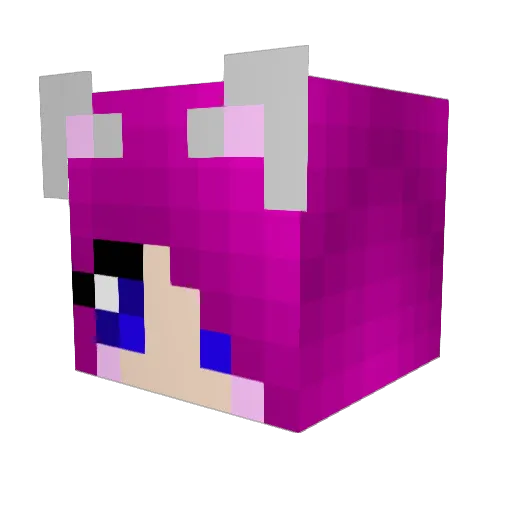 PrettyinPinkKit Minecraft avatar head, 3D render