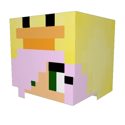 Prettyinpinkk Minecraft avatar head, 3D render