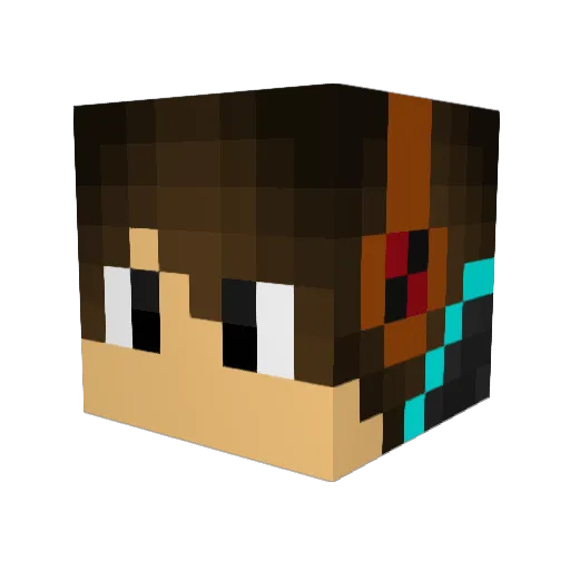 Prettymuchh Minecraft avatar head, 3D render
