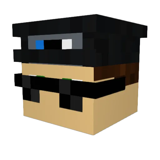 PreyWitMeh Minecraft avatar head, 3D render
