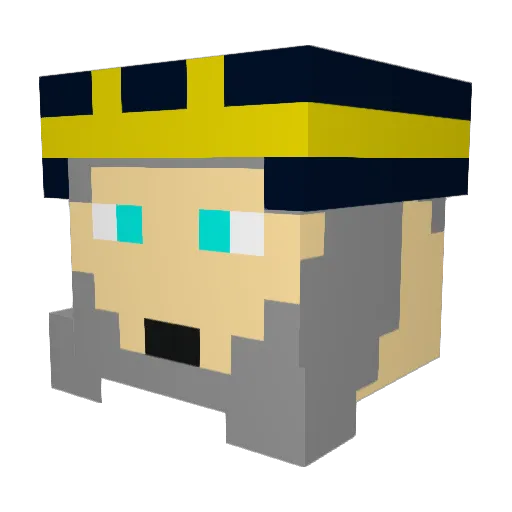 PrezioPL Minecraft avatar head, 3D render
