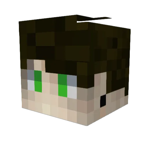 PriLya Minecraft avatar head, 3D render
