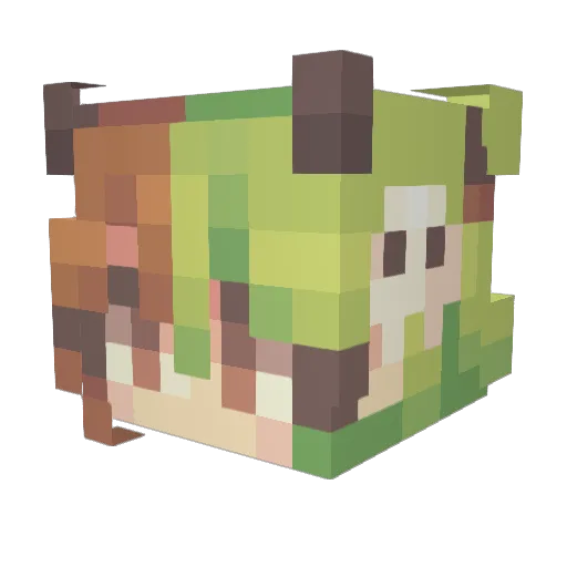 PriYuri Minecraft avatar head, 3D render