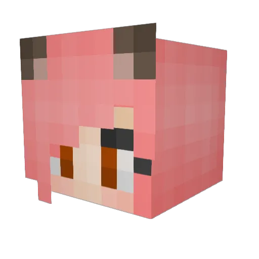 Pricat Minecraft avatar head, 3D render