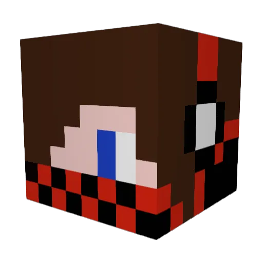 Pricokes Minecraft avatar head, 3D render