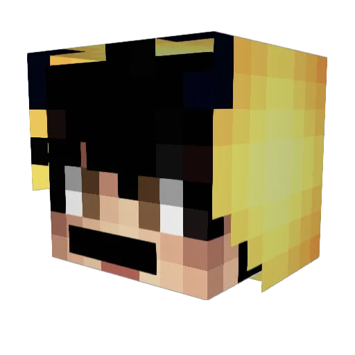 Priddog Minecraft avatar head, 3D render