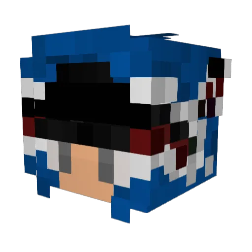 Prieveiksmis Minecraft avatar head, 3D render