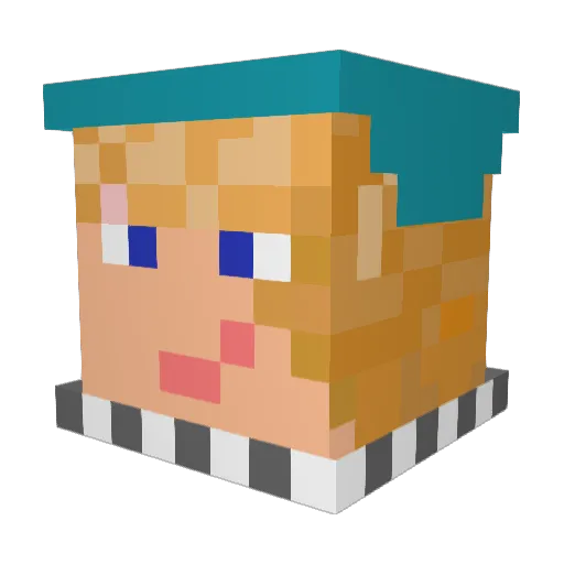PriiinzPiii Minecraft avatar head, 3D render