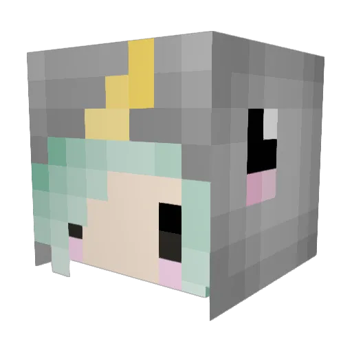 Prilea Minecraft avatar head, 3D render