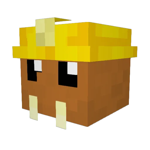 PrimalCube Minecraft avatar head, 3D render