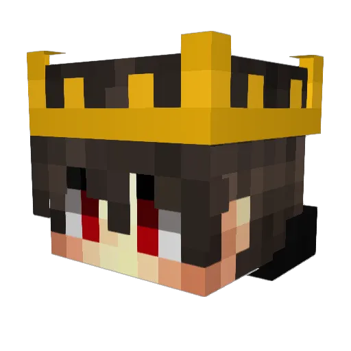 PrimalRed Minecraft avatar head, 3D render