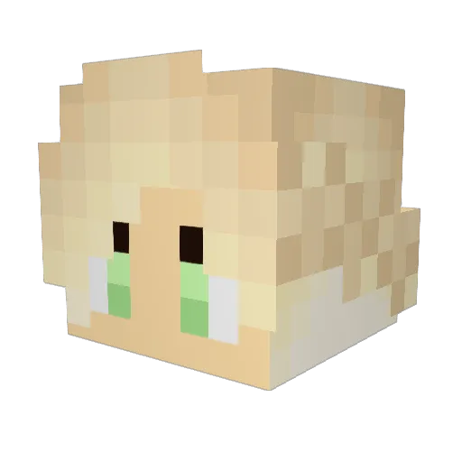 PrimeMaxou Minecraft avatar head, 3D render