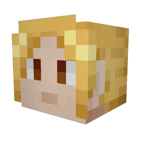 PrimeOreos Minecraft avatar head, 3D render