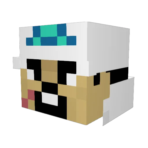 PrimeReef Minecraft avatar head, 3D render