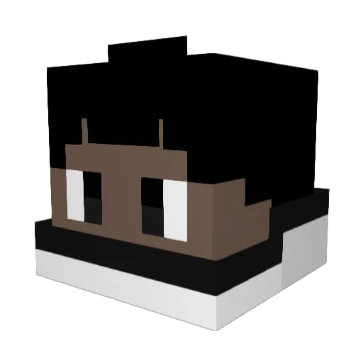 PrimeZUwU Minecraft avatar head, 3D render