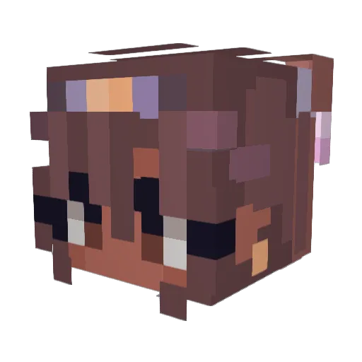 Primess Minecraft avatar head, 3D render