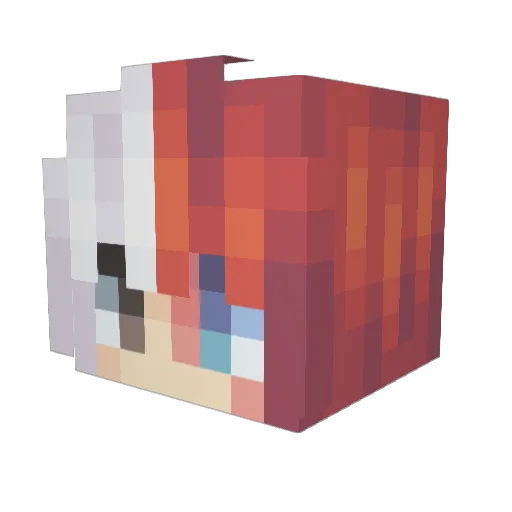 Primixus Minecraft avatar head, 3D render