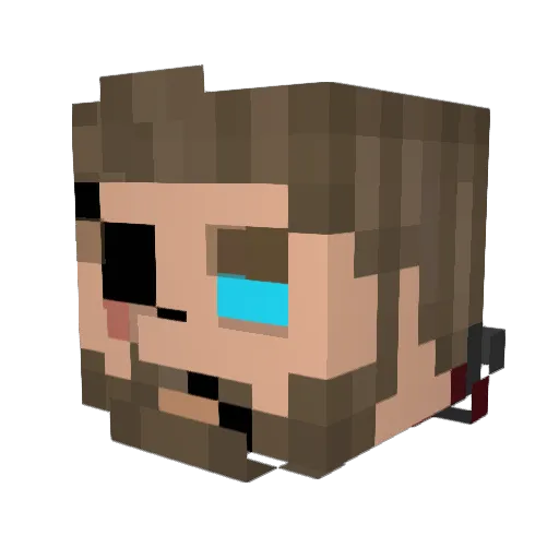 Primtug Minecraft avatar head, 3D render