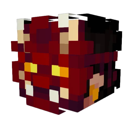 PrinceFiasko Minecraft avatar head, 3D render
