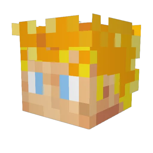 PrinceKam Minecraft avatar head, 3D render
