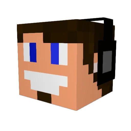 PrincePL Minecraft avatar head, 3D render