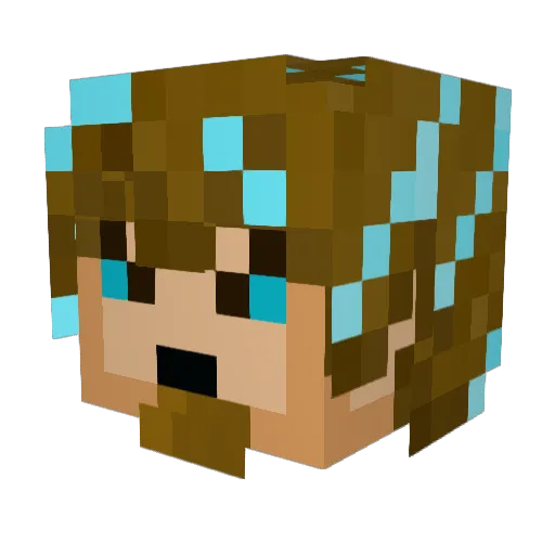 PrinceRed2 Minecraft avatar head, 3D render