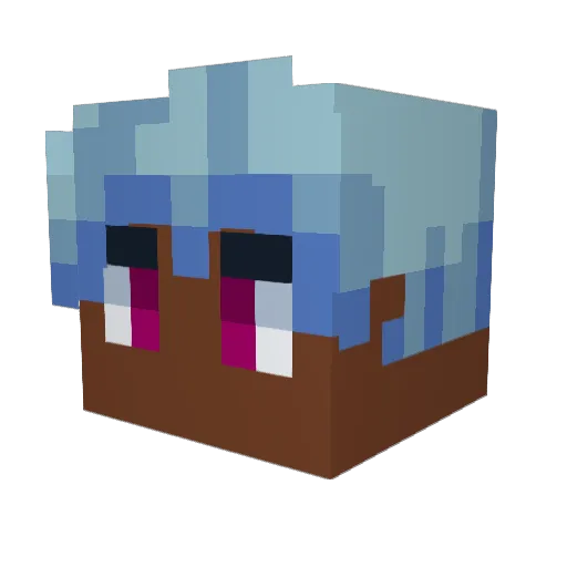 PrinceTee Minecraft avatar head, 3D render