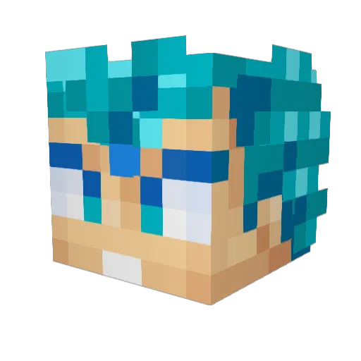 PrinceV101 Minecraft avatar head, 3D render