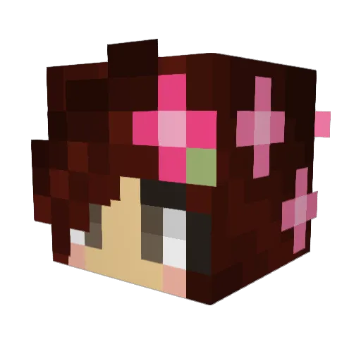 PrincessAda Minecraft avatar head, 3D render