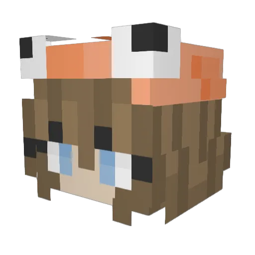 PrincessAds Minecraft avatar head, 3D render