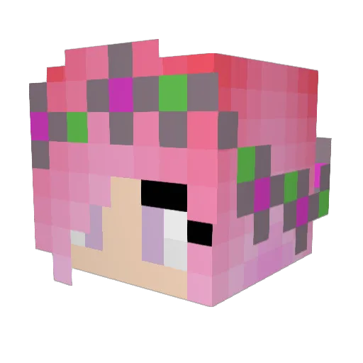 PrincessAngieL Minecraft avatar head, 3D render