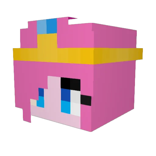 PrincessBuble Minecraft avatar head, 3D render