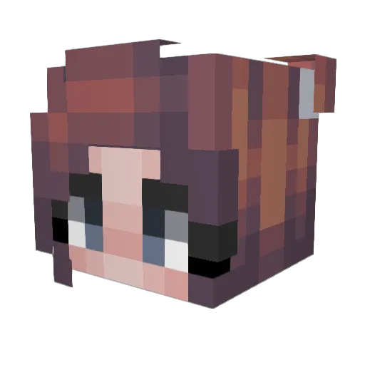 PrincessCait Minecraft avatar head, 3D render