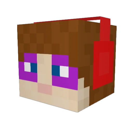 PrincessCitCat Minecraft avatar head, 3D render