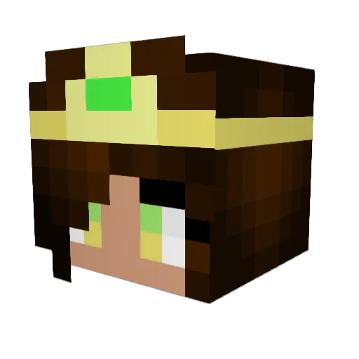 PrincessClarise Minecraft avatar head, 3D render
