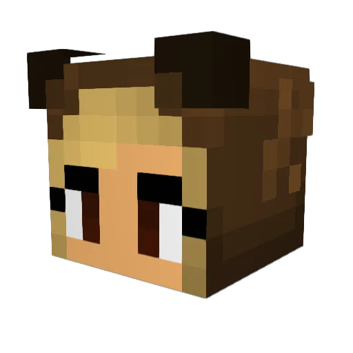 PrincessDeer Minecraft avatar head, 3D render