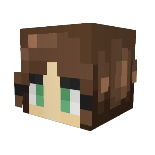 PrincessDess Minecraft avatar head, 3D render