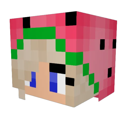 PrincessDiamonds Minecraft avatar head, 3D render