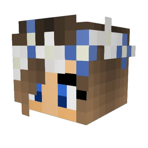PrincessEmaleah Minecraft avatar head, 3D render