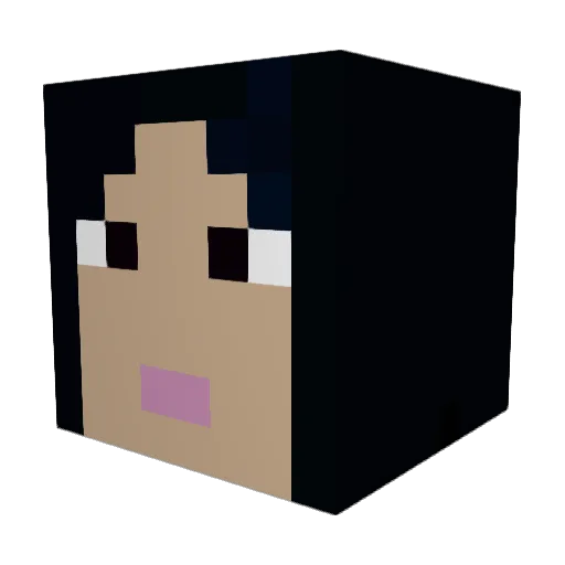 PrincessFig Minecraft avatar head, 3D render
