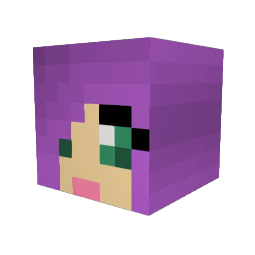 PrincessKaelin Minecraft avatar head, 3D render