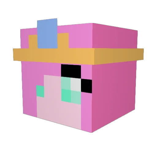 PrincessKittyCat Minecraft avatar head, 3D render