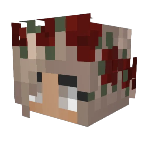 PrincessLayan Minecraft avatar head, 3D render