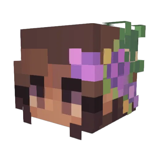 PrincessLoraaa Minecraft avatar head, 3D render