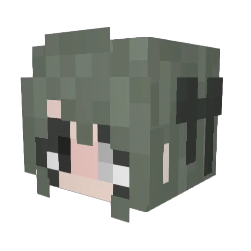 PrincessMalock Minecraft avatar head, 3D render