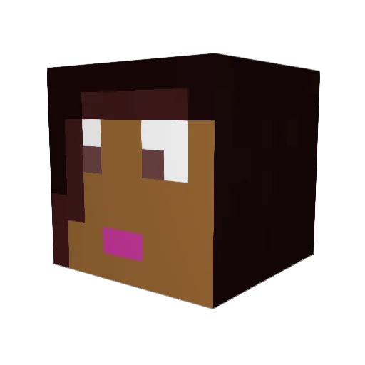 PrincessMoney Minecraft avatar head, 3D render