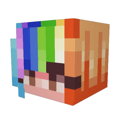 PrincessOMP Minecraft avatar head, 3D render
